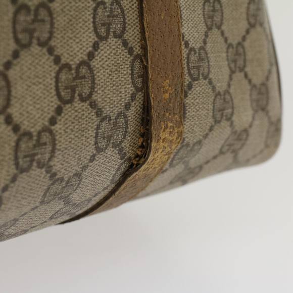 GUCCI GG Canvas Web Sherry Line Boston Bag PVC Leather Beige Green Auth yk7856 - Picture 2 of 16